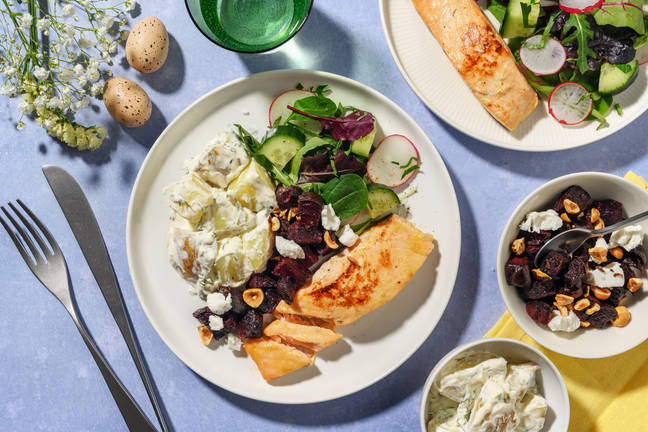 Honning- og sennepsbagt laks 