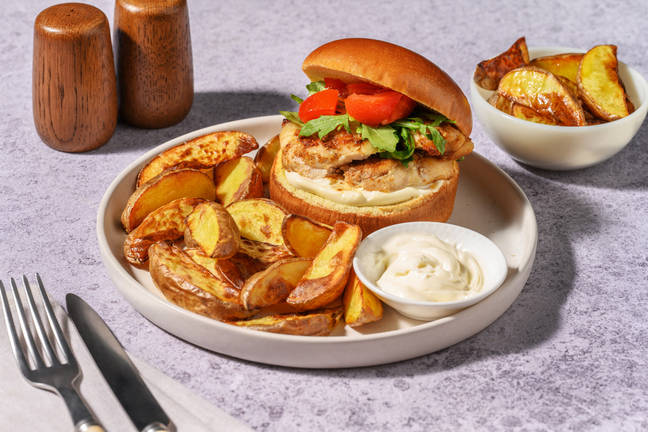 Cheesy Spiced Chicken Burger