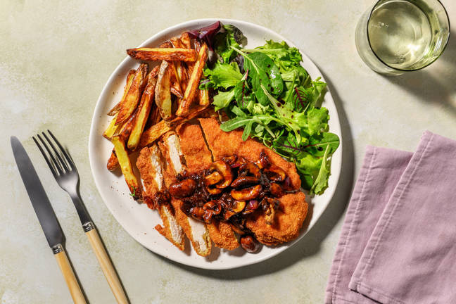 Chicken Schnitzel and Mushroom Guinness® Gravy