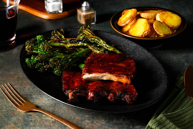 Costillar de cerdo con glaseado de kimchi