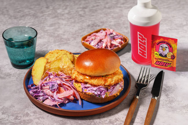 Crispy Chicken Burger mit spicy Slaw