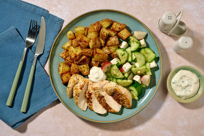 Spiced Chicken and Provençal Style Radish Salad