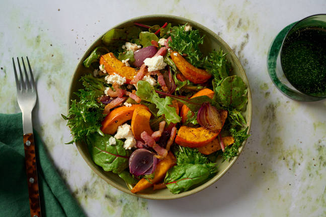 Roasted Hokkaido Pumpkin and Bacon Warm Salad