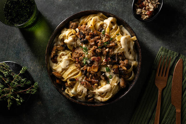 Fettuccine del boscaiolo salsiccia e Taleggio Dop