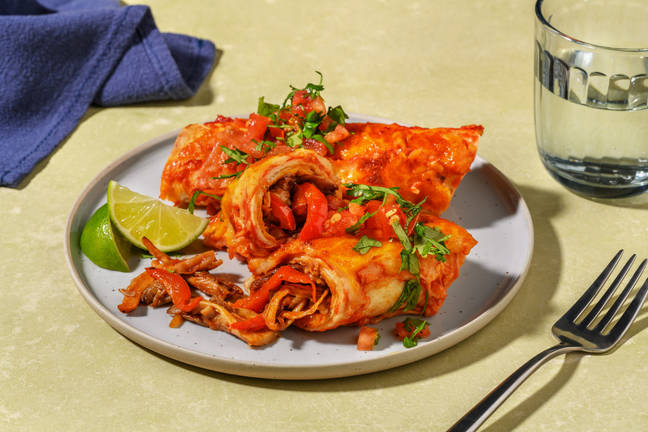 Cheesy Chipotle Oyster Mushroom Enchiladas