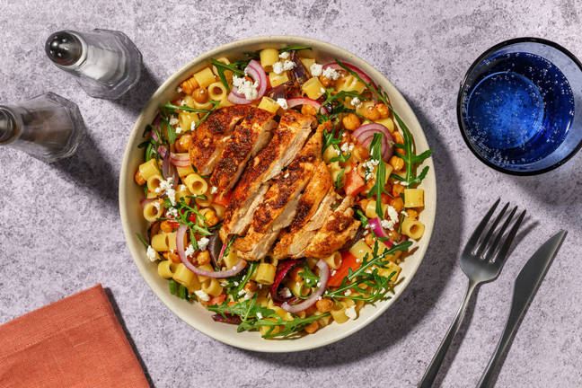Mediterranean Style Chicken and Ditali Pasta Salad