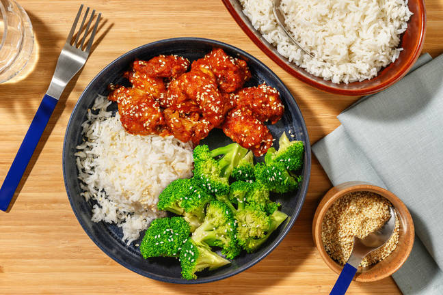 Koreaanse stijl gefrituurde kip met 'swicy' saus