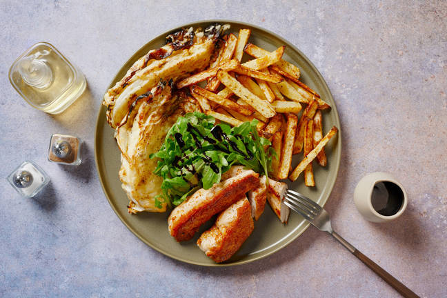 Crispy Skin Chicken & Cheesy Roasted Hispi Cabbage