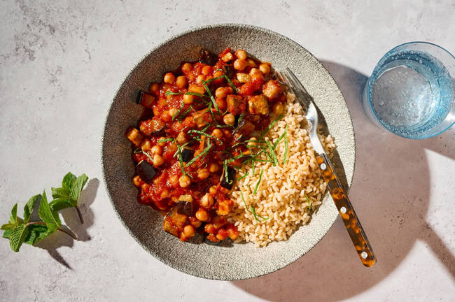 Roasted Aubergine and Chickpea Rogan Josh