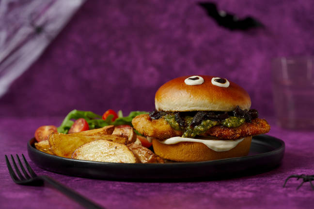 'Zombie Guts' Chicken Schnitzel Burger