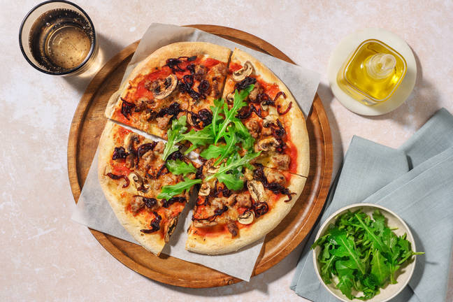 Sausage and Caramelised Red Onion Pizza