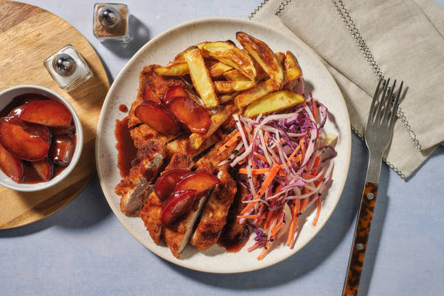 Crispy Pork Schnitzel and Hoisin Plum Sauce
