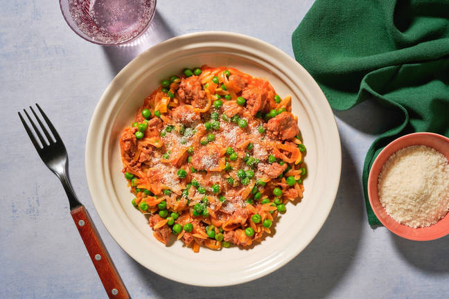Campfire Style Cheesy Sausage Orzotto