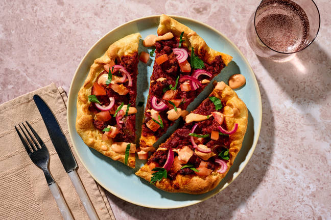 Turkish Pide with Beef Merguez
