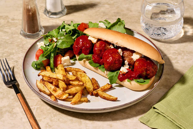 Spicy Middle Eastern Style Lamb Meatball Sub