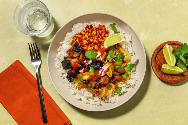Japanese Inspired Miso Braised Leek & Mushroom Bowl