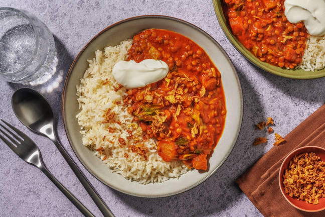 Sour Rhubarb, Cinnamon and Lentil Curry