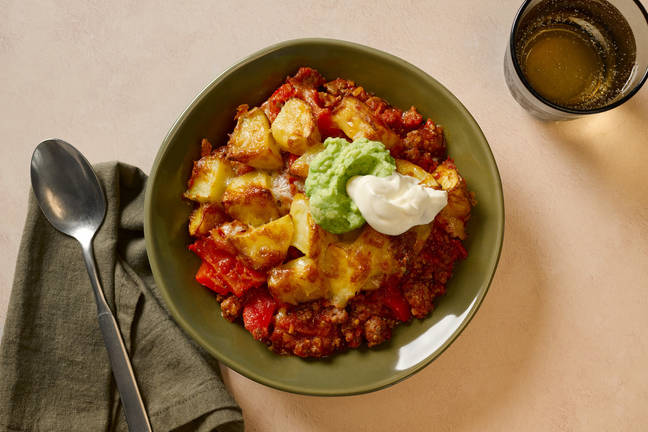 Cheesy Mexican Style Beef Hash