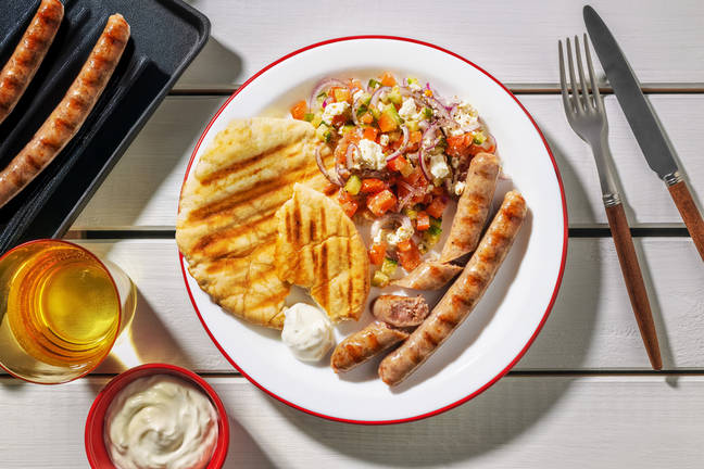 Place au BBQ : chipos, tomates & pita