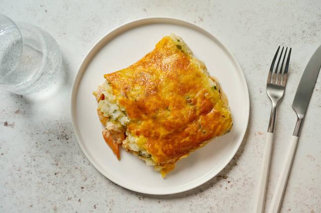 Comme un parmentier aux crevettes & céleri rave