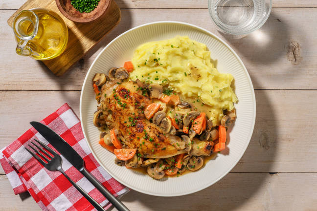 Poulet franchard aux champignons de Paris