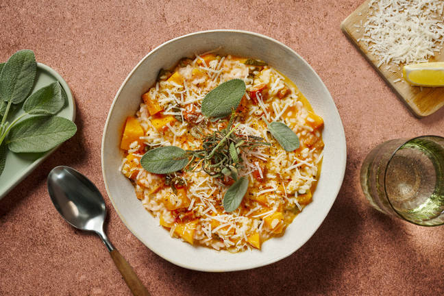 Risotto au butternut, sauge & chorizo