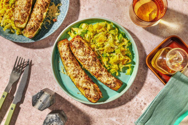 Courgettes farcies à la ricotta & porc haché