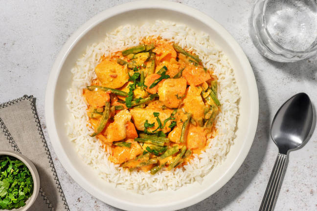 Fragrant Red Fish Curry with Coriander & Green Beans