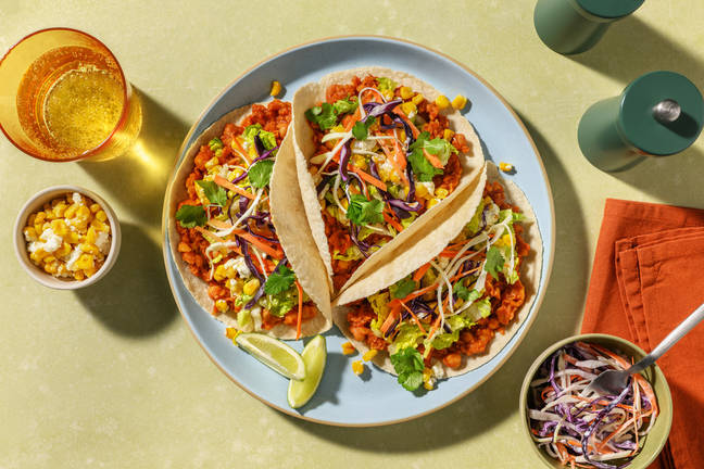 Spiced Smashed Chickpea Tacos