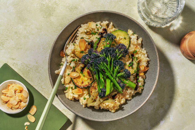 Purple Sprouting Broccoli and Courgette Risotto