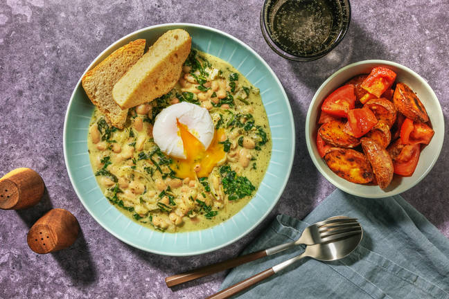 Creamy Green Pesto Butter Bean Shakshuka