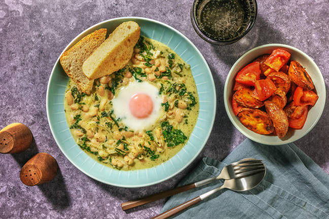 Creamy Green Pesto Butter Bean Shakshuka