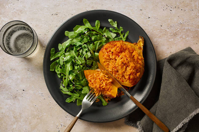 Veggie 'Nduja Rice Stuffed Hokkaido Pumpkin