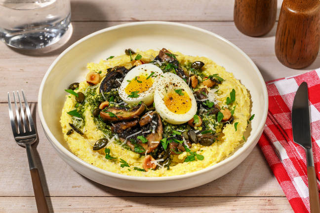 Polenta au parmesan & fricassée de champignons