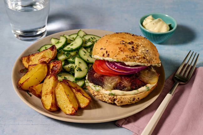 Burger veggie : portobello, cheddar & potatoes