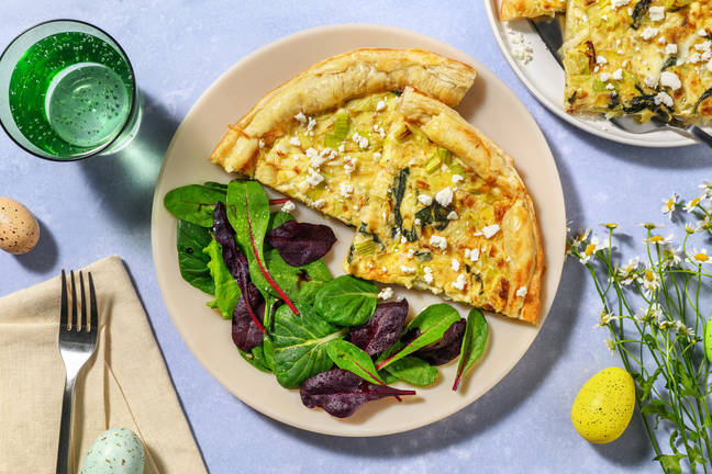 Tarte fine printanière ail des ours & poireau