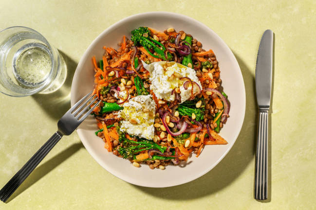 La Crémeuse : lentilles, burrata & broccolini