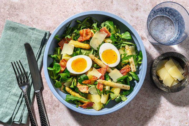 La Printanière : asperges blanches & lard