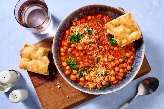 Mijoté de pois chiches & épinards à l'italienne