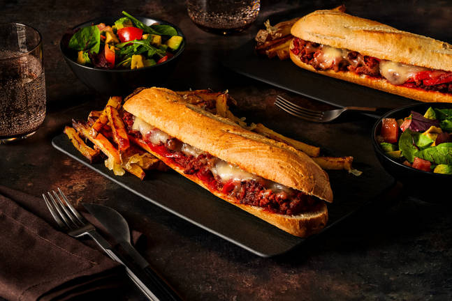 'Sub'-sandwich med texmex-krydret kjøttdeig