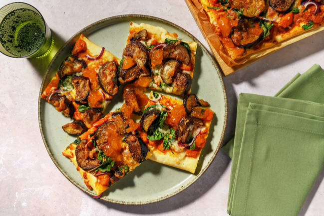 Fusion auberginepizza met Midden-Oosterse twist