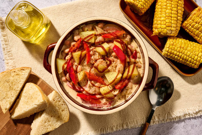 Spicy Cajun Corn on the Cob Chowder