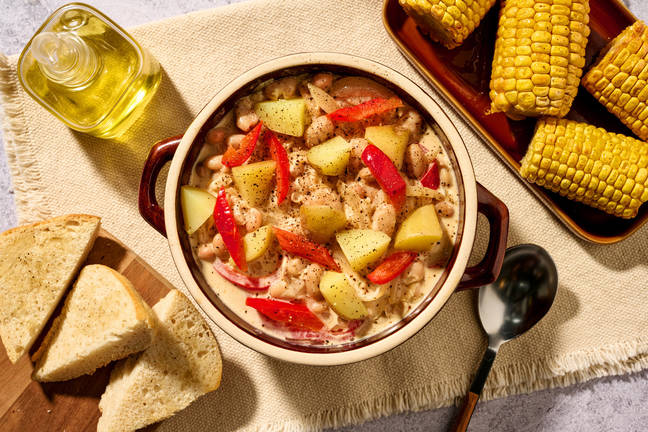 Spicy Cajun Corn on the Cob Chowder