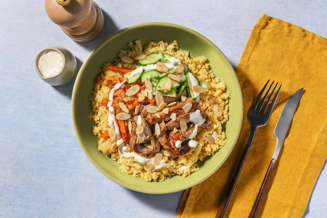 Bowl Soleil : bœuf, couscous & aïoli