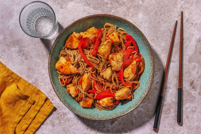 Nouilles soba & poulet sauce bulgogi maison