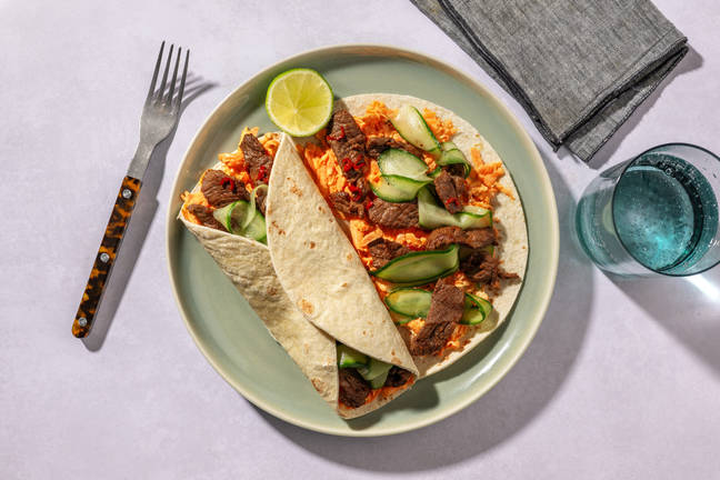 Wraps au bœuf & sauce mayo-soja