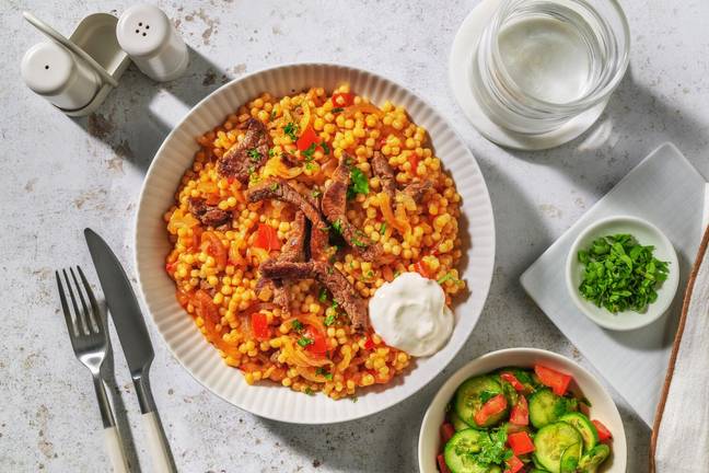 Bœuf doré à la tomate & aux épices orientales