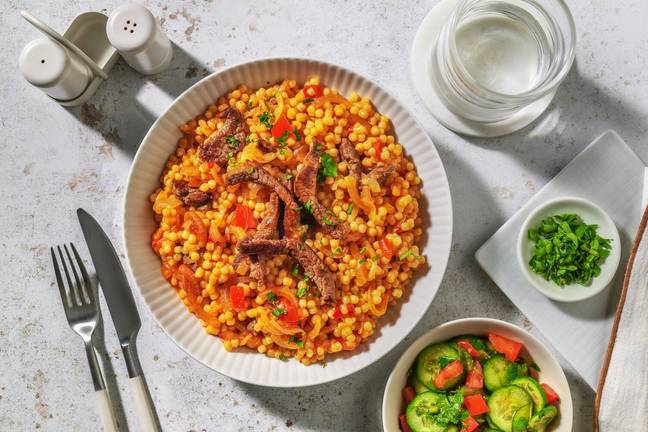 Bœuf doré à la tomate & aux épices orientales