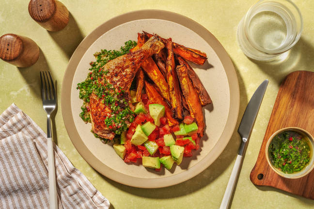 Poulet sauce chimichurri épicée & salsa avocat