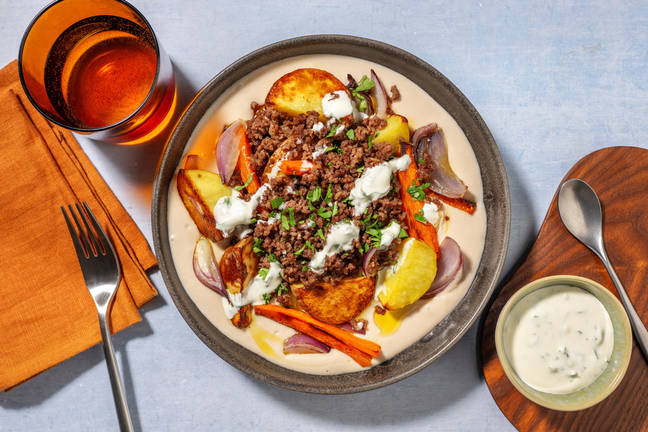 Bœuf haché épicé & crème de haricots blancs